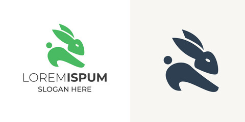 Modern cute squirrel Logo design vector template green and black color.
