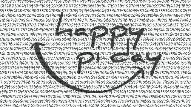 Happy PI day, 14 march, Pythagoras mathematical numbers series ( 3.14 3,14 3/14 ) symbol. Fun vector maths icon or sign banner Ratios letters formula structure. Archimedes constant irrational number