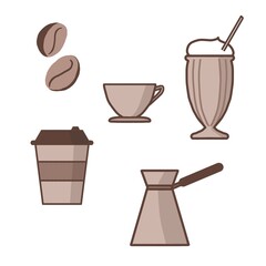 Coffee minimalistic illustrations. A glass of coffee.