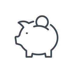 Piggy bank line icon. Savings vector outline sign.