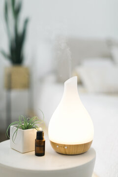 Essential oil diffuser in modern home setting