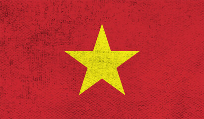 Grunge Vietnam flag. Vietnam flag with waving grunge texture.