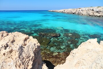 Fototapeta premium Beautiful Cyprus coast. Seaside Cyprus landscape.