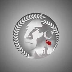 vector illustration for 18 mart çanakkale zaferi means March 18 Canakkale victory, Turkish national day.