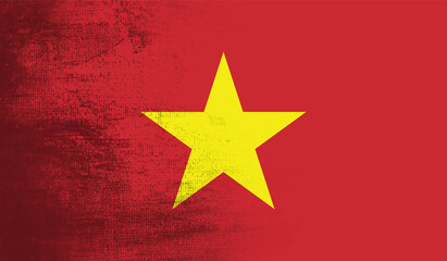 Grunge Vietnam flag. Vietnam flag with waving grunge texture.