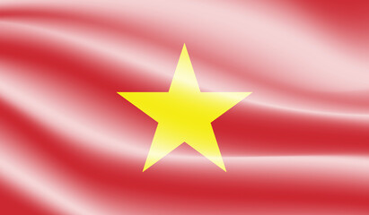 Grunge Vietnam flag. Vietnam flag with waving grunge texture.