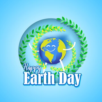 Happy earth day-vector illustration with abstract background 
