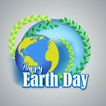 Happy earth day-vector illustration with abstract background 