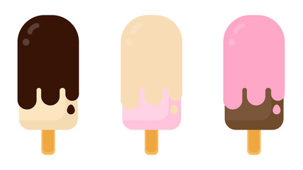 Three flavors of ice cream