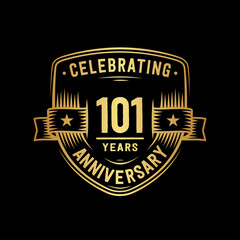 101 years anniversary celebration shield design template. Vector and illustration.
