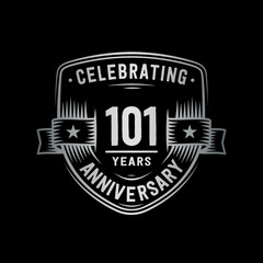 101 years anniversary celebration shield design template. Vector and illustration.
