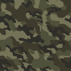 Fototapeta premium military camouflage vector seamless print green