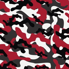 red military camouflage vector seamless print