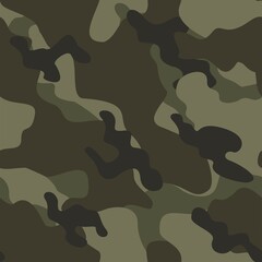military camouflage vector seamless pattern