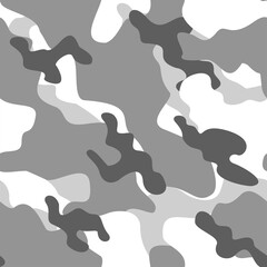 grey military camouflage vector seamless pattern