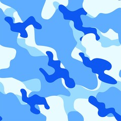 blue army camouflage vector seamless pattern