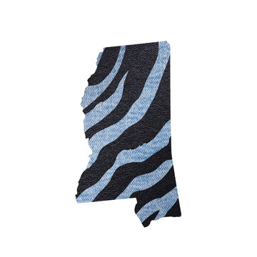 recommend clip art: Political divisions of the US. Patriotic textured clip art. Denim and black leather zebra skin print. State Mississippi