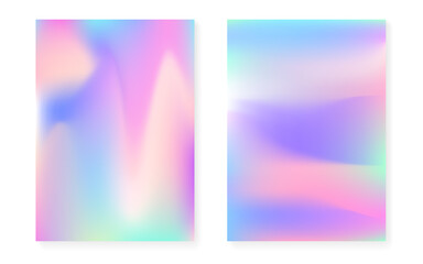 Fototapeta premium Holographic gradient background set with hologram cover.
