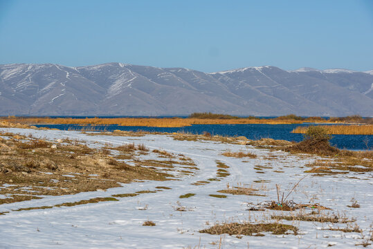 Lake Sevan in the winter time