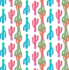 Mexico cactus pattern with white background