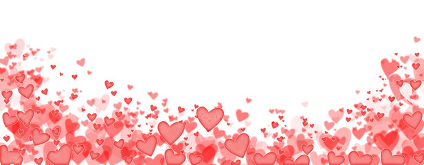 Pink hearts on light background. Abstract holiday background.