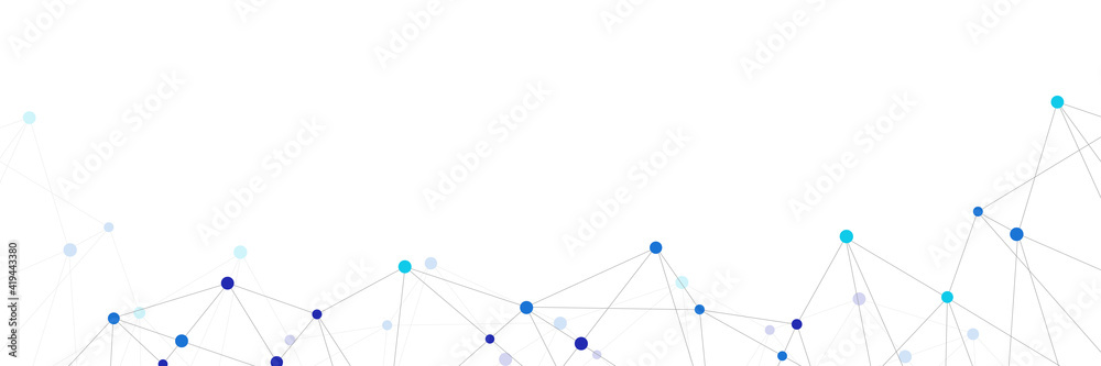 Fototapete website header or banner design with abstract geometric background and connecting dots and lines. gl