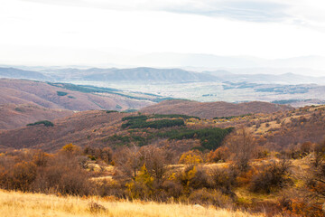 Balkan hills Stara Planina in Bulgaria in autumn, Sofia region, Bulgaria