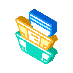 set of airline food isometric icon vector illustration