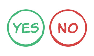 Circle hand drawn yes and no sign design element vector illustration