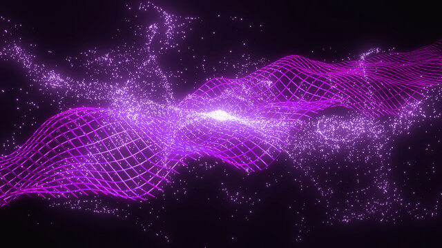 Network connection background. white and black particles. 3D rendering.