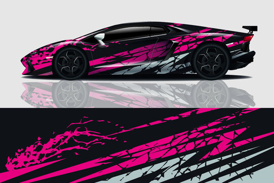 Car wrap graphic racing abstract background for wrap and vinyl sticker