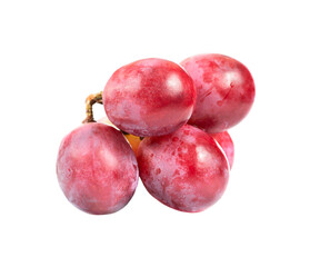 Pink grapes isolated on white background.