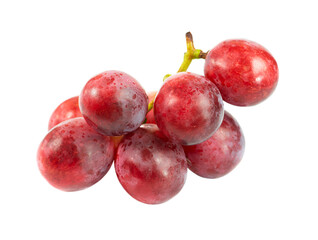 Pink grapes isolated on white background.