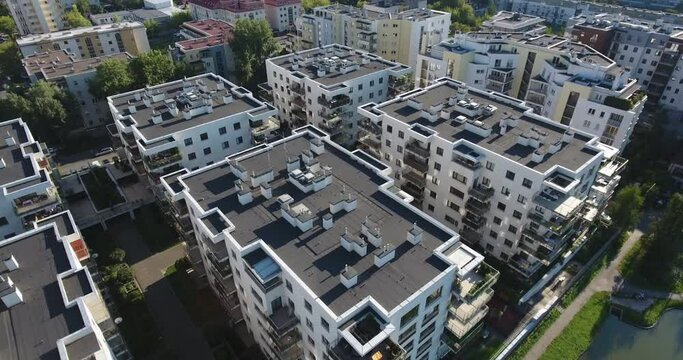Low Apartment Blocks. Aerial View