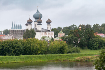 Fototapeta premium Tikhvin, coastal landscape, Russia