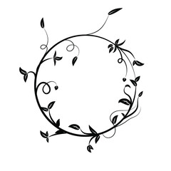 Vintage floral circle, Hand drawn decorative element, vector illustration of floral element isolated on white background, design for page decoration cards, wedding, banner, frames