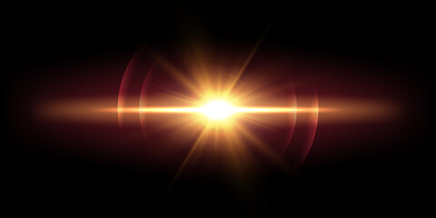 Explosion of a new star. Transparent effect, shining lens flare. Vector 10 eps.