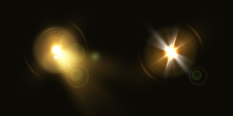 Explosion of a new star. Transparent effect, shining lens flare. Vector 10 eps.