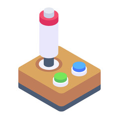 
Arcade joystick isometric icon, editable vector

