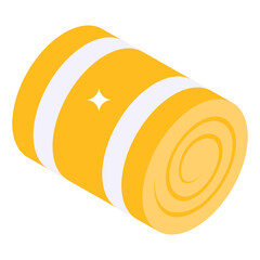  Agricultural harvest bale isometric icon of hay bale    © SmashingStocks