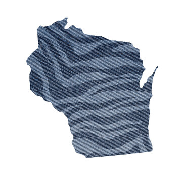 recommend clip art: Political divisions of the US. Patriotic denim clip art. Element with safari tiger skin print. State Wisconsin