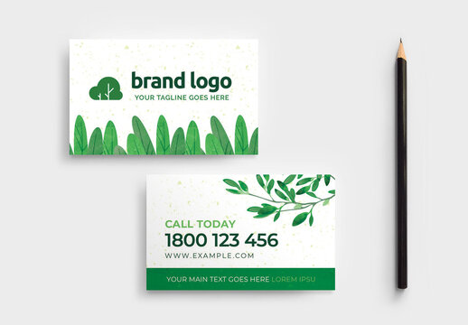 Business Card Green Gardener Gardent Care and Services Flyer Templates