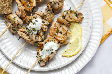 Homemade Chicken Skewers with Herbs and Spices