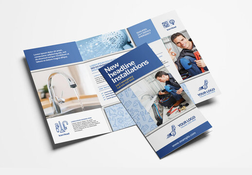 Trifold Plumbing Services Flyer Templates Pack