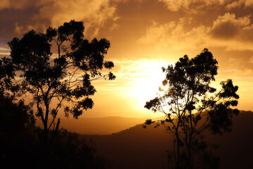 sunset in the mountains