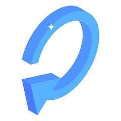 
An icon of arrows in isometric style 

