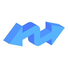 
An icon of arrows in isometric style 


