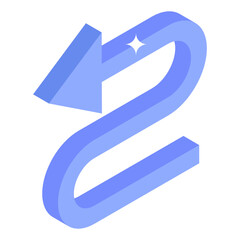 
An icon of arrows in isometric style 

