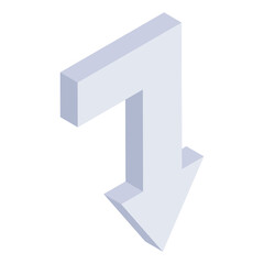 
An icon of arrows in isometric style 

