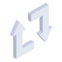 
An icon of arrows in isometric style 

